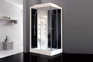 Душевая кабина Royal Bath HP левая стекло чёрное/прозрачное 120x80см RB8120HP7-BT-L